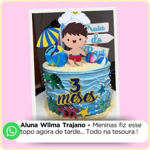 Avaliação positiva de cliente do Pack Topos de Bolos